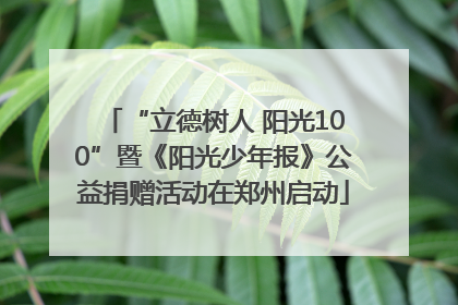 “立德树人 阳光100”暨《阳光少年报》公益捐赠活动在郑州启动