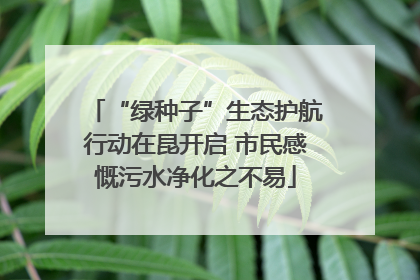 “绿种子”生态护航行动在昆开启 市民感慨污水净化之不易