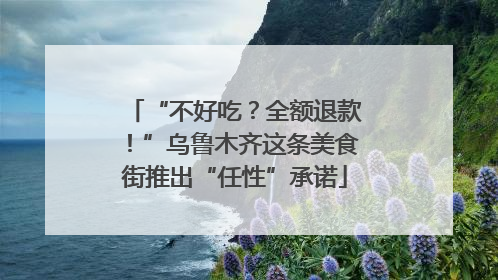 “不好吃？全额退款！”乌鲁木齐这条美食街推出“任性”承诺
