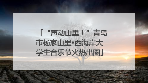 “声动山里！”青岛市杨家山里•西海岸大学生音乐节火热出圈