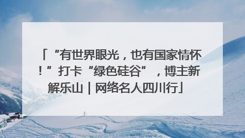 “有世界眼光，也有国家情怀！”打卡“绿色硅谷”，博主新解乐山｜网络名人四川行
