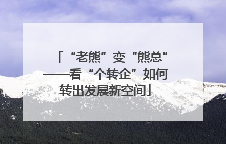 “老熊”变“熊总”——看“个转企”如何转出发展新空间