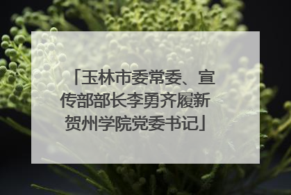 玉林市委常委、宣传部部长李勇齐履新贺州学院党委书记