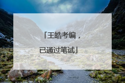 王皓考编，已通过笔试