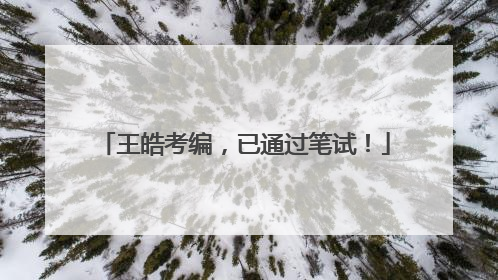 王皓考编，已通过笔试！