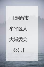 烟台市牟平区人大常委会公告