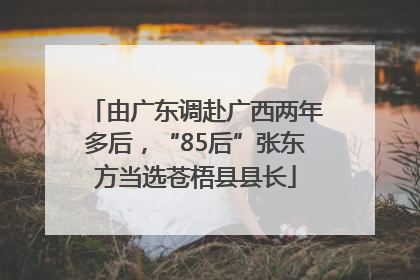 由广东调赴广西两年多后，“85后”张东方当选苍梧县县长