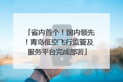 省内首个！国内领先！青岛低空飞行监管及服务平台完成部署