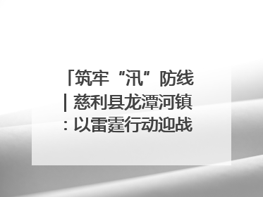 筑牢“汛”防线｜慈利县龙潭河镇：以雷霆行动迎战暴雨洪峰
