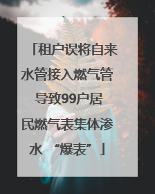 租户误将自来水管接入燃气管 导致99户居民燃气表集体渗水 “爆表”