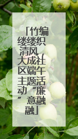 竹编缕缕织清风，大成社区端午主题活动“廉”意融融