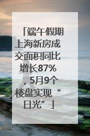 端午假期上海新房成交面积同比增长87%，5月9个楼盘实现“日光”