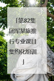 第82集团军某旅推行专业课目集约化组训