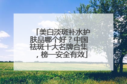 美白淡斑补水护肤品哪个好？中国祛斑十大名牌合集，榜一安全有效