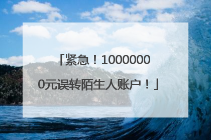 紧急！10000000元误转陌生人账户！