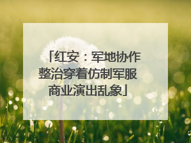 红安：军地协作整治穿着仿制军服商业演出乱象