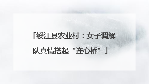 绥江县农业村：女子调解队真情搭起“连心桥”