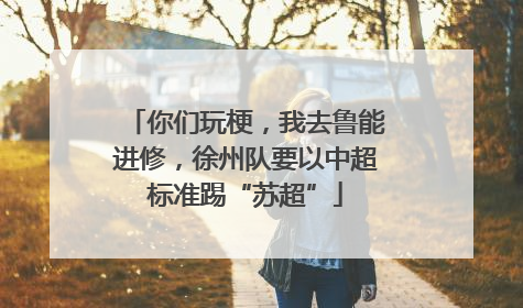 你们玩梗，我去鲁能进修，徐州队要以中超标准踢“苏超”