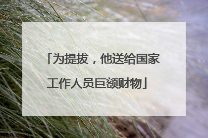 为提拔，他送给国家工作人员巨额财物