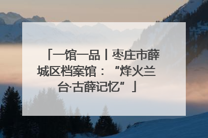 一馆一品丨枣庄市薛城区档案馆：“烽火兰台·古薛记忆”