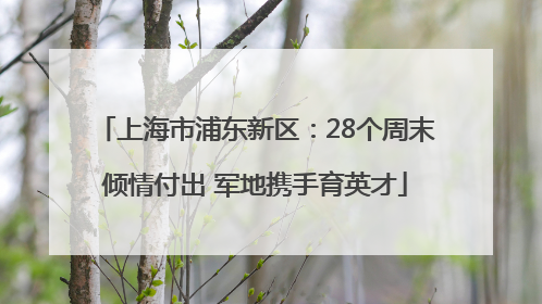 上海市浦东新区：28个周末倾情付出 军地携手育英才