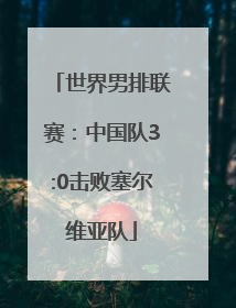 世界男排联赛：中国队3:0击败塞尔维亚队
