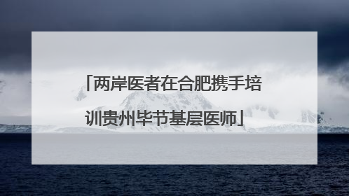 两岸医者在合肥携手培训贵州毕节基层医师