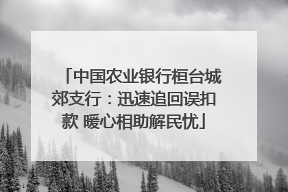 中国农业银行桓台城郊支行：迅速追回误扣款 暖心相助解民忧