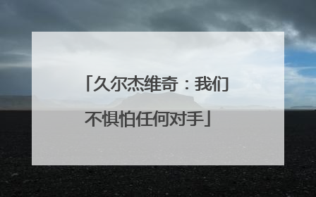 久尔杰维奇：我们不惧怕任何对手