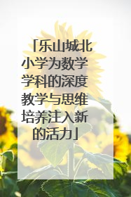 乐山城北小学为数学学科的深度教学与思维培养注入新的活力