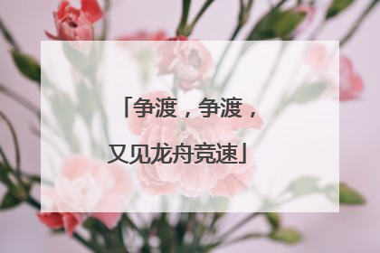 争渡，争渡，又见龙舟竞速