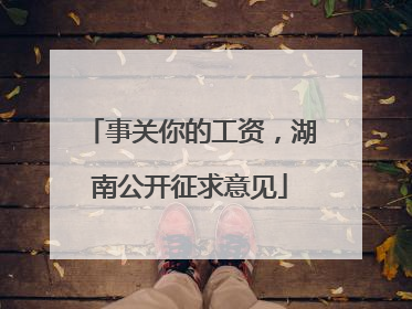 事关你的工资，湖南公开征求意见