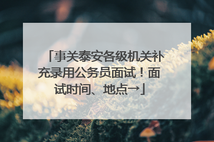 事关泰安各级机关补充录用公务员面试！面试时间、地点→
