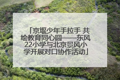 京堰少年手拉手 共绘教育同心圆——东风22小学与北京景风小学开展对口协作活动