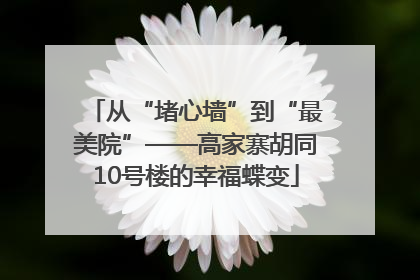 从“堵心墙”到“最美院”——高家寨胡同10号楼的幸福蝶变