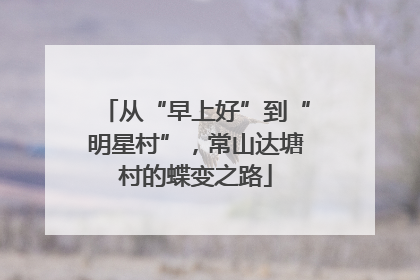 从“早上好”到“明星村”，常山达塘村的蝶变之路