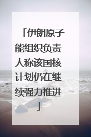 伊朗原子能组织负责人称该国核计划仍在继续强力推进