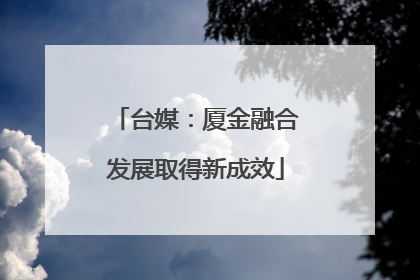 台媒：厦金融合发展取得新成效