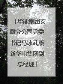 华能集团安徽分公司党委书记马冰武履新华电集团副总经理