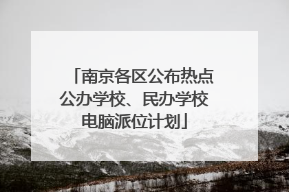 南京各区公布热点公办学校、民办学校电脑派位计划