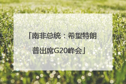 南非总统：希望特朗普出席G20峰会
