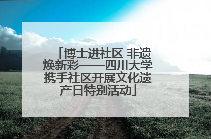 博士进社区 非遗焕新彩——四川大学携手社区开展文化遗产日特别活动