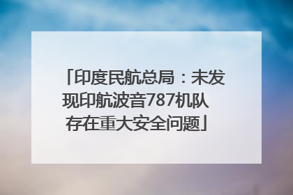 印度民航总局：未发现印航波音787机队存在重大安全问题