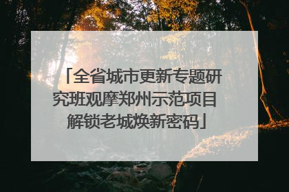 全省城市更新专题研究班观摩郑州示范项目 解锁老城焕新密码