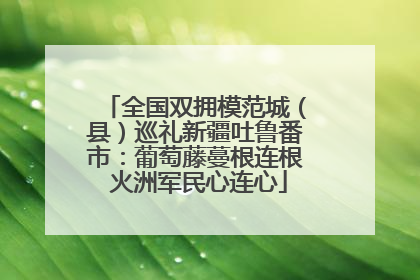 全国双拥模范城（县）巡礼新疆吐鲁番市：葡萄藤蔓根连根 火洲军民心连心