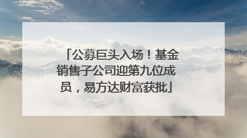 公募巨头入场！基金销售子公司迎第九位成员，易方达财富获批