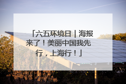 六五环境日｜海报来了！美丽中国我先行，上海行！