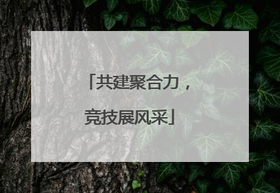 共建聚合力，竞技展风采
