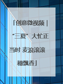 创意微视频｜“三夏”大忙正当时 麦浪滚滚穗飘香
