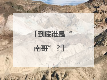 到底谁是“南哥”？
